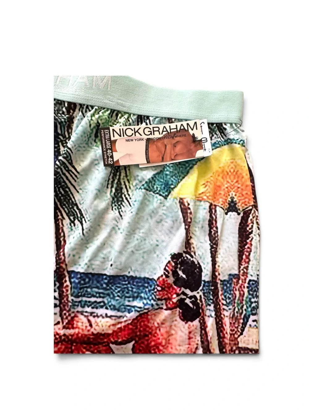 Nick Graham Men’s Boxer Briefs XL Retro Beach Print Stretch Underwear NWT